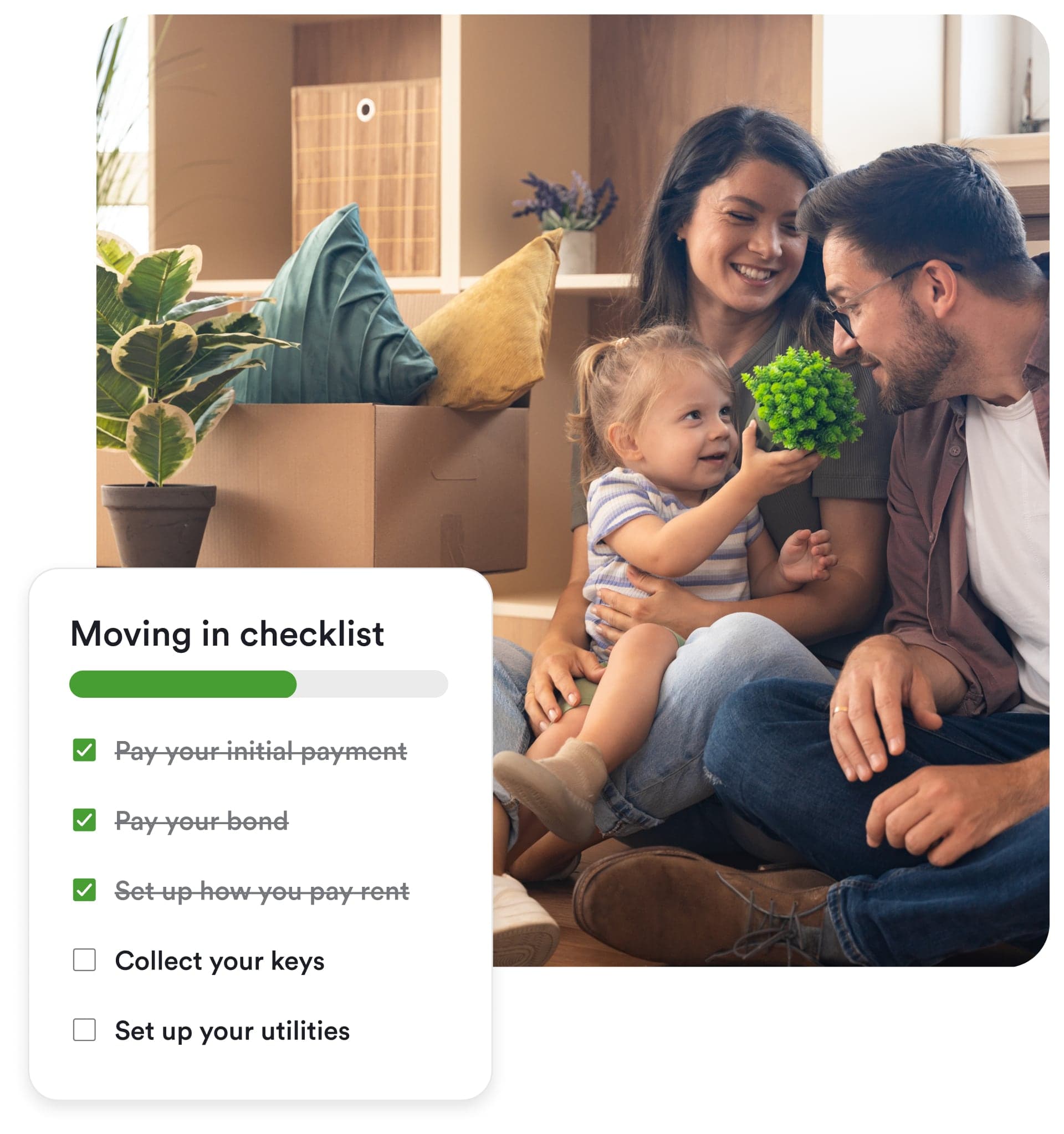 Moving and inspection checklists in the Ailo app