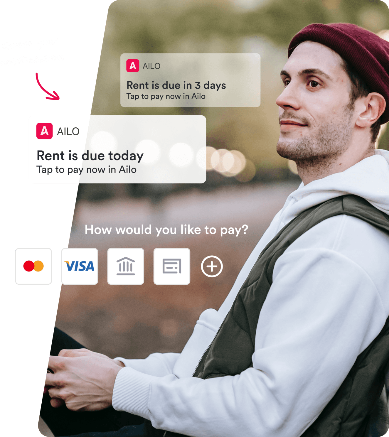 A renter checking Ailo notifications outdoors